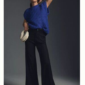 Anthropologie The Colette Cropped Wide-Leg Pants by Maeve (Black, Size 27)